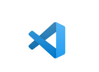 Beyaz fon üzerinde Visual Studio Code logosu yer alıyor. Logo şu şekilde oluşturulmuş; mavi bir çarpı (X) işaretinin sağ tarafı biraz daha geniş ve işaretin sağ üst ve alt uçları yukarıdan aşağıya doğru düz bir şekilde birleştirilmiş.