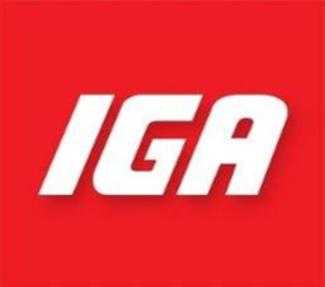 Görselde IGA’nın logosu yer alıyor; kırmızı renkli fon üzerindebeyaz, kalın ve büyük harflerle IGA yazıyor.